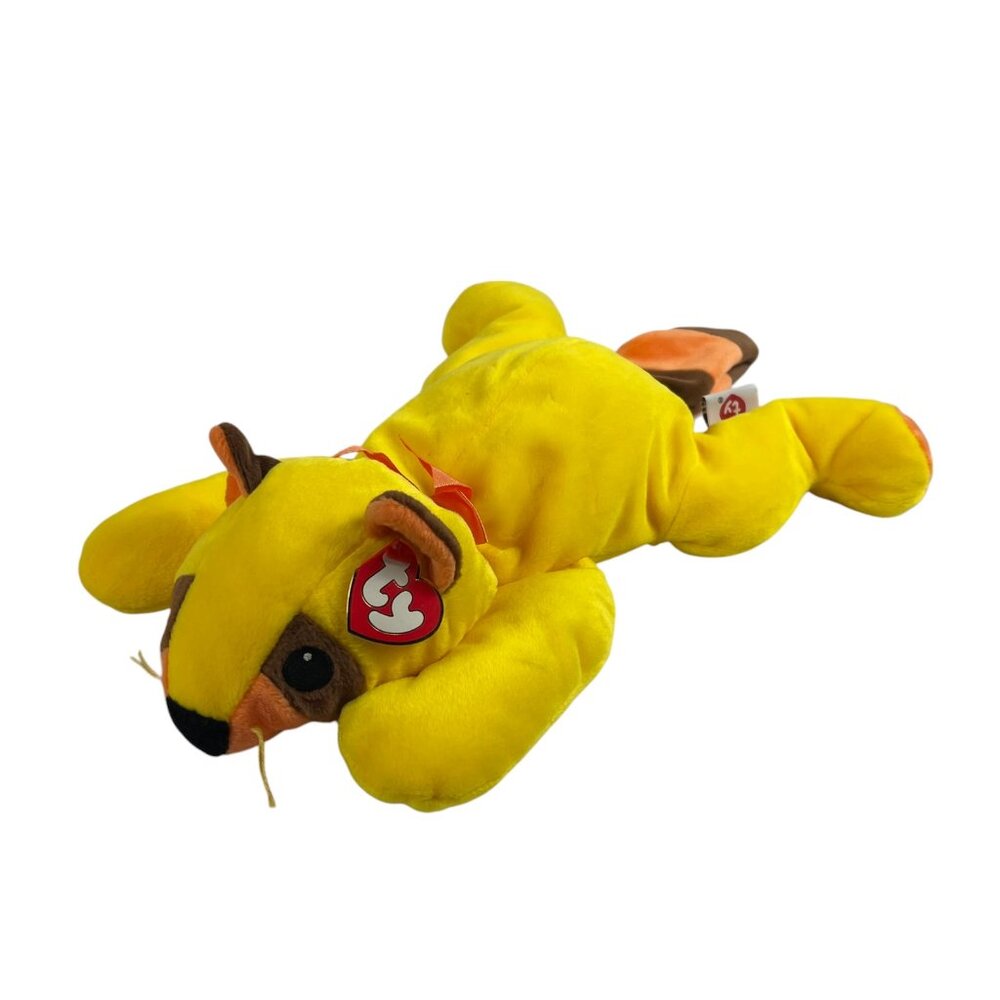 Ty Pillow Pals Rusty Raccoon Yellow Orange Plush 13" Stuffed Toy Lovey